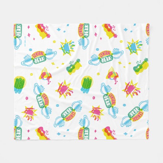 Couverture Polaire AMIS™ | Central Perk Neon Motif (Devant (Horizontal))