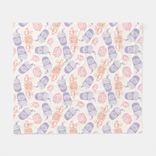Couverture Polaire AMIS™ | Pastel Central Perk Motif (Devant (Horizontal))