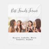 Couverture Polaire Amis pour toujours BFF nom photo blanc (Devant)