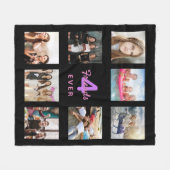 Couverture Polaire Amis pour toujours noir rose photo collage (Devant (Horizontal))