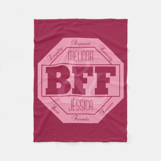 Couverture Polaire Amitié de BFF - noms faits sur commande - tondez (Devant)