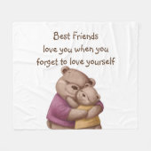 Couverture Polaire Amitié Teddy Ours Aimez-vous Inspiration (Devant (Horizontal))