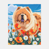 Couverture Polaire AMONG THE POPPIES Chow  (Devant)