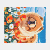 Couverture Polaire AMONG THE POPPIES Chow  (Devant (Horizontal))