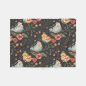 Couverture Polaire Amour Boho Birds Plan Floral (Devant (Horizontal))