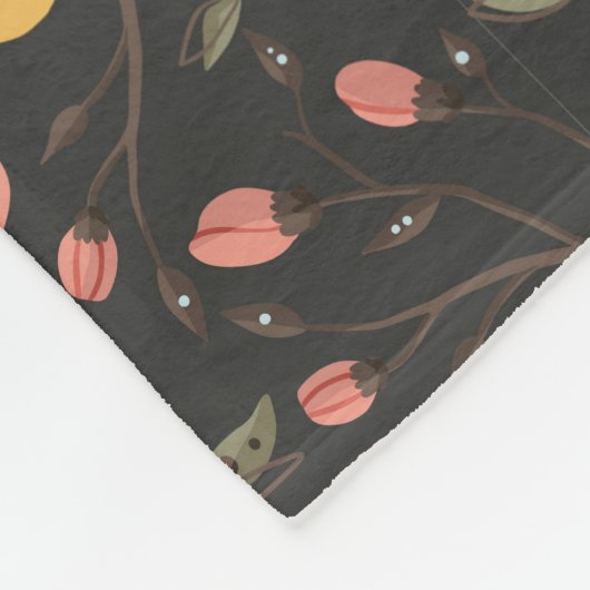 Couverture Polaire Amour Boho Birds Plan Floral (Coin)