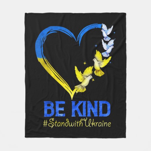 Couverture Polaire Amour Coeur Ukraine Dove Ukraine Be Kind Stind Wit (Devant)
