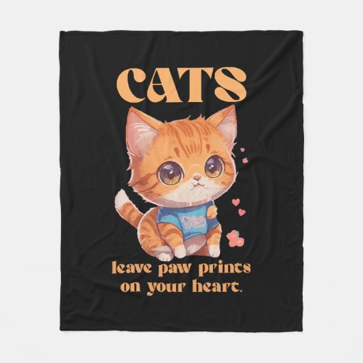 Couverture Polaire amour de chat mignon (Devant)