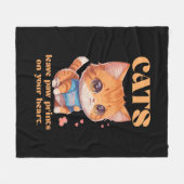 Couverture Polaire amour de chat mignon (Devant (Horizontal))