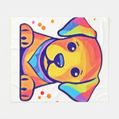 Couverture Polaire Amour de chiot arc-en-ciel (Devant (Horizontal))