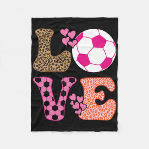 Couverture Polaire Amour de foot adorable avec des cœurs et imprimé l