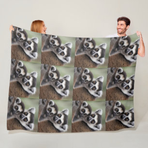 Couverture Polaire **"Amour de la mère : Mummy and Baby Lemur Cuddlin