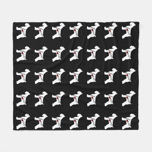 Couverture Polaire Amour de Schnauzer (Schnauzer géant) (Devant (Horizontal))