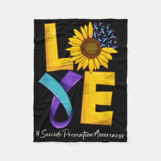 Couverture Polaire Amour de Tournesol Ruban Sarcelle & Violet Sui