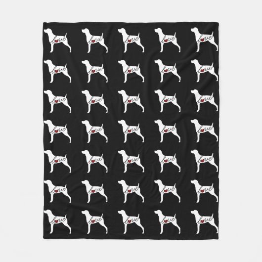 Couverture Polaire Amour de Weimaraner (Devant)