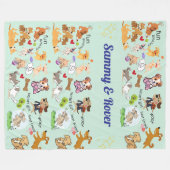 Couverture Polaire Amour Doggie personnalisé pour vous et votre enfan (Devant (Horizontal))