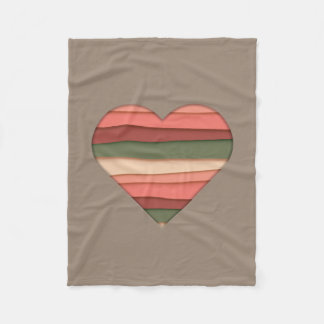 Couverture Polaire Amour du coeur rayé Saint-Valentin
