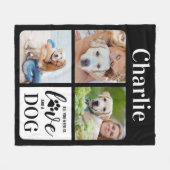 Couverture Polaire Amour Et Chien Personnalisé 3 Animaux De Compagnie (Devant (Horizontal))
