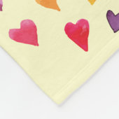 Couverture Polaire Amour floral de guirlande de coeur d'aquarelle (Coin)
