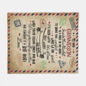 Couverture Polaire Amour grand-fils| Lettre à mon petit-fils de grand (Devant (Horizontal))