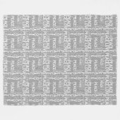 Couverture Polaire Amour gris et blanc de paix (Devant (Horizontal))