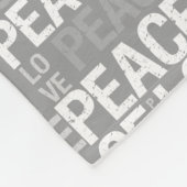Couverture Polaire Amour gris et blanc de paix (Coin)