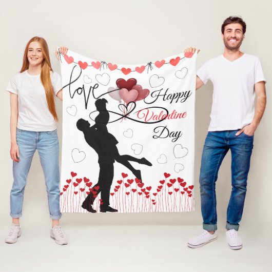 Couverture Polaire Amour – Joyeuse Saint-Valentin (En situation)