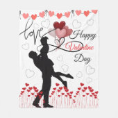 Couverture Polaire Amour – Joyeuse Saint-Valentin (Devant)