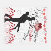 Couverture Polaire Amour – Joyeuse Saint-Valentin (Devant (Horizontal))