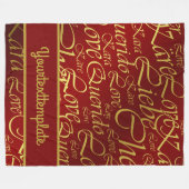 Couverture Polaire Amour, liebe, kara, cher, käre, querido, texte, ro (Devant (Horizontal))