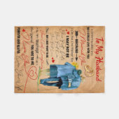 Couverture Polaire Amour Mari | Lettre À Mon Mari Je T'Aime (Devant (Horizontal))