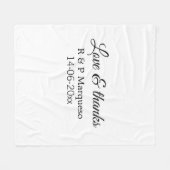 Couverture Polaire Amour & merci ajouter nom du couple mariage ajoute (Devant (Horizontal))