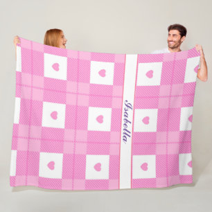 Couverture Polaire Amour moderne Plaid Pink Heart Collection