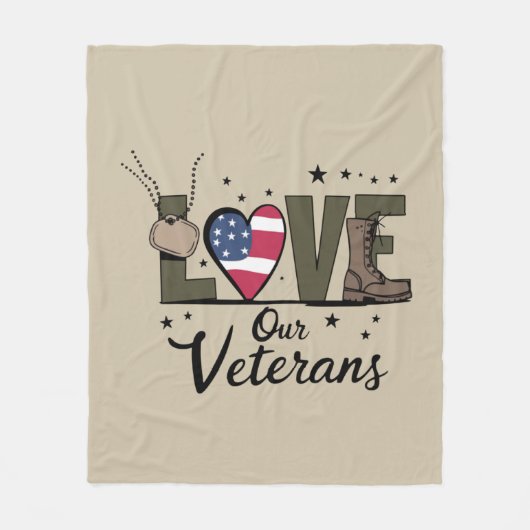 Couverture Polaire Amour Notre Jour des anciens combattants Fier Jour (Devant)