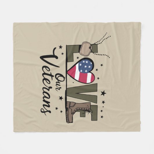 Couverture Polaire Amour Notre Jour des anciens combattants Fier Jour (Devant (Horizontal))