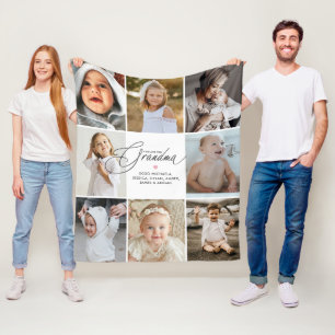 Couverture Polaire Amour personnalisé écrit à la main Vous Grand-mère