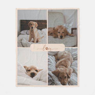 Couverture Polaire Amour pour animaux de compagnie en collage photo m