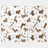 Couverture Polaire Amour Pour Dachshund (Devant (Horizontal))