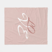 Couverture Polaire Amour Rose Couleur Or Calligraphie Script (Devant (Horizontal))