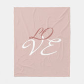 Couverture Polaire Amour Rose Or Couleur Calligraphie Script (Devant)