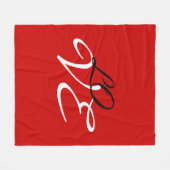 Couverture Polaire Amour Rouge Blanc Noir Calligraphie Script (Devant (Horizontal))