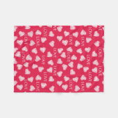 Couverture Polaire AMOUR sans couture Valentines Jour rose rouge blan (Devant (Horizontal))