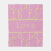 Couverture Polaire Amour | Typographie rose moderne (Devant)