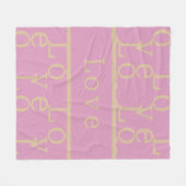 Couverture Polaire Amour | Typographie rose moderne (Devant (Horizontal))