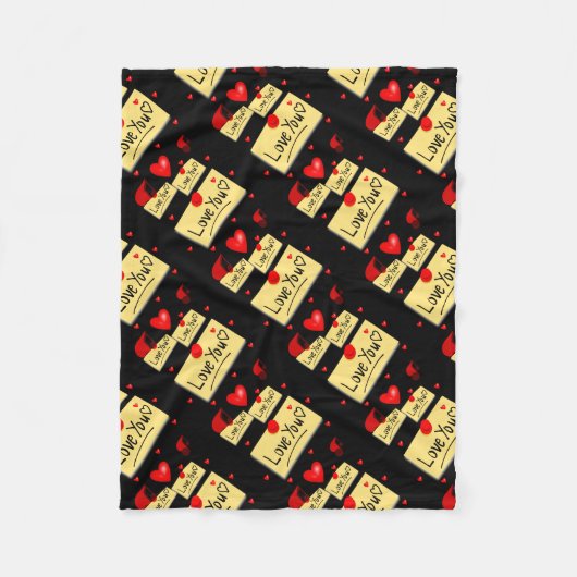 Couverture Polaire amour u black zazzé nouveau (Devant)