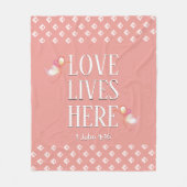 Couverture Polaire AMOUR VIES ICI rose (Devant)