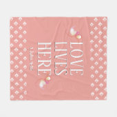 Couverture Polaire AMOUR VIES ICI rose (Devant (Horizontal))