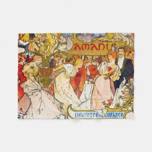 Couverture Polaire Amoureux, Alphonse Mucha (Devant (Horizontal))