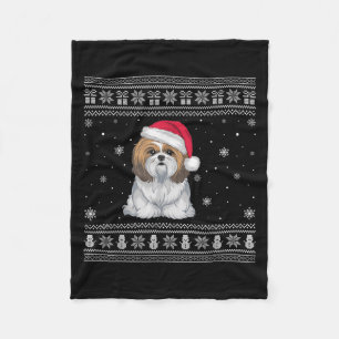 Couverture Polaire Amoureux de chien Shih Tzu Hommes Femmes Santa Noë