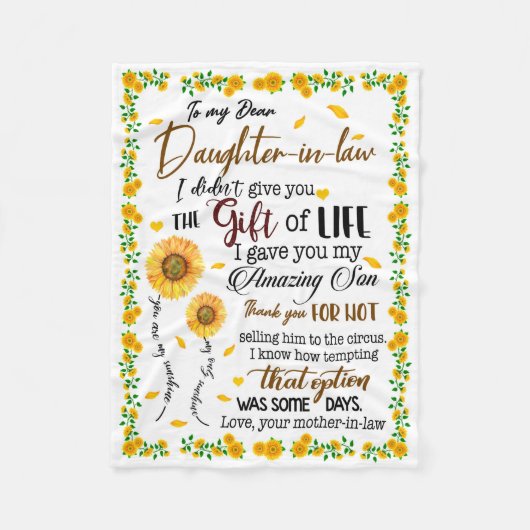 Couverture Polaire Amoureux de la fille | À ma belle-fille (Devant)